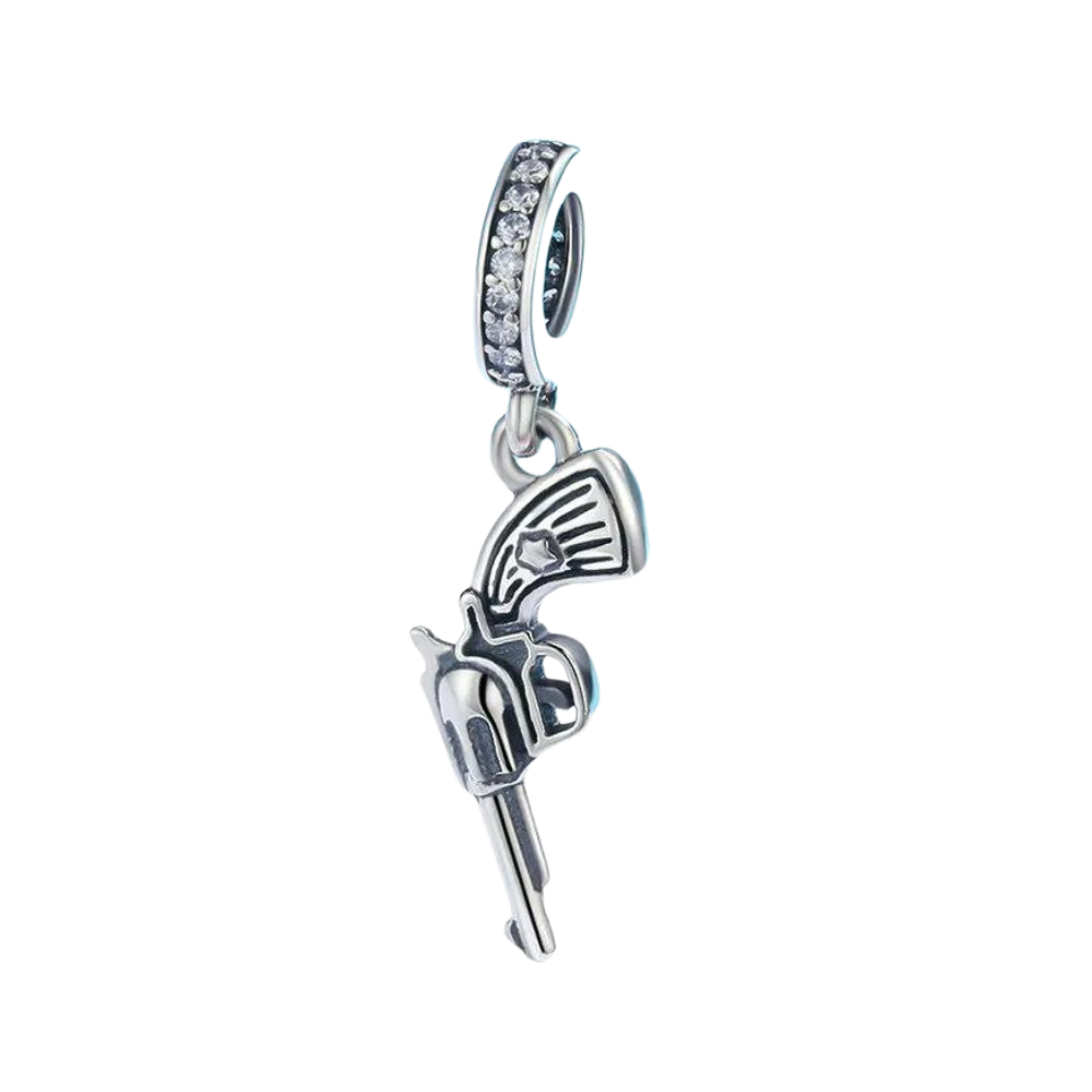 925 sterlingsilver revolver-hängsmycke för ett västerländskt halsband - Bild 2