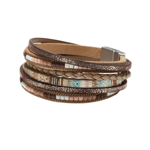 Bohemiskt damarmband med westernläderwrap