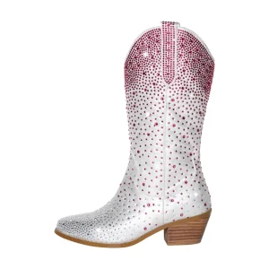 Dam glittrande strass knähöga cowboy boots