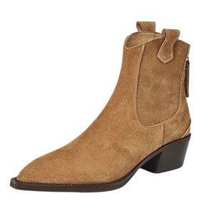 Dammocka ankel chelsea boots med fyrkantad klack