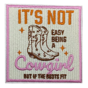 Det är inte lätt att vara en kvinnlig cowboy broderad westernlapp