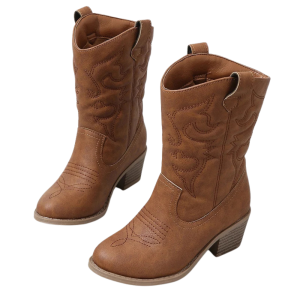 Flickors broderade knähöga cowboy boots