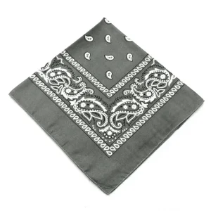 Grå västerländsk paisleymönstrad bandana