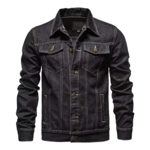 Herr avslappnad denim westernjacka