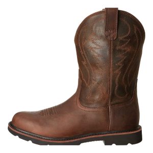 Herr camo cowboy boots i midvadshöjd med tjock sula