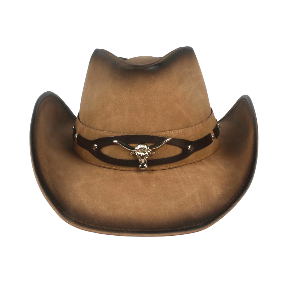 Herr lädercowboyhatt med västerländska accenter