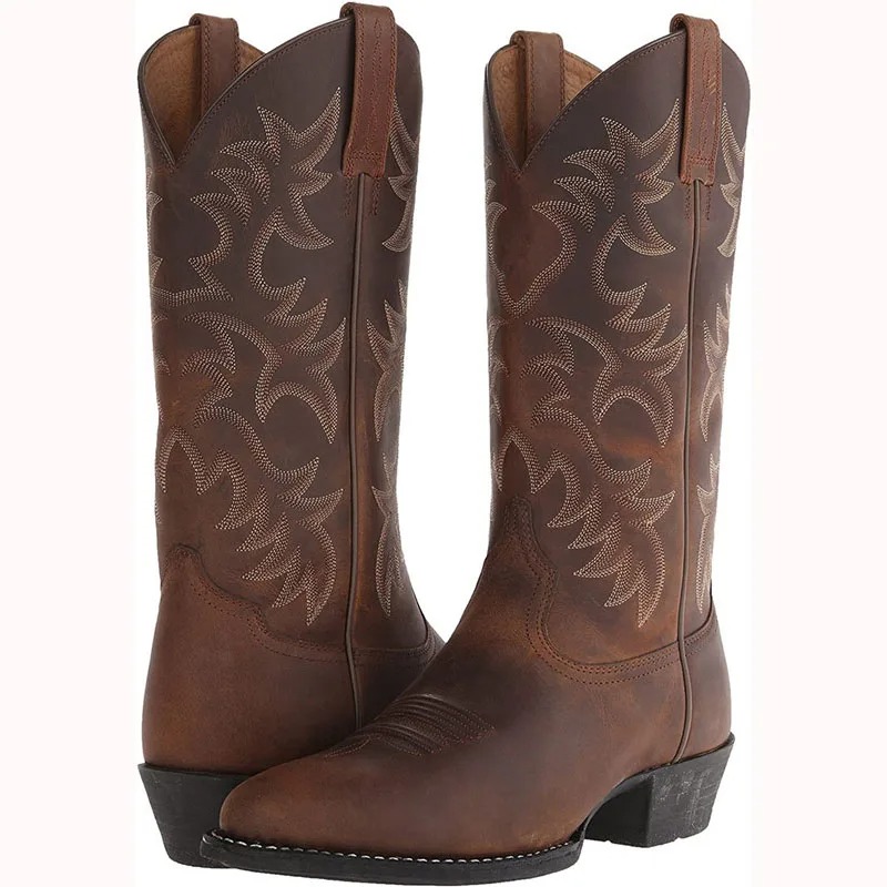 Herr vintage mellanvad broderade western cowboy boots - Bild 8