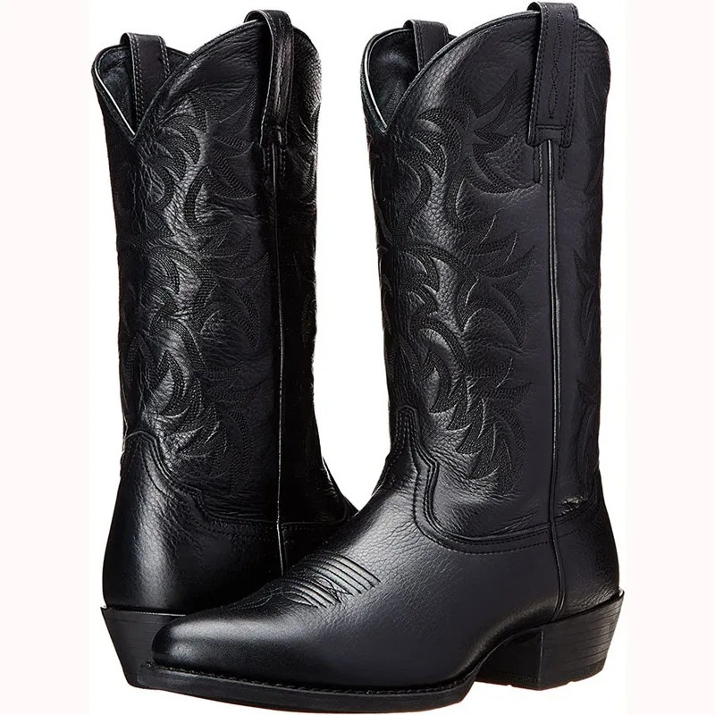 Herr vintage mellanvad broderade western cowboy boots - Bild 9