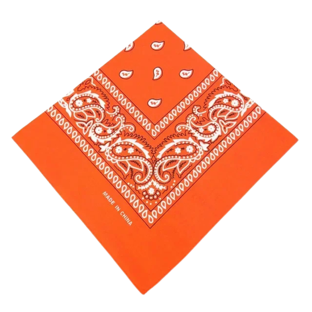 Orange western paisley bandana