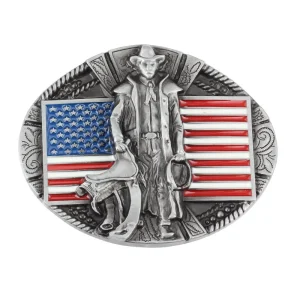 Patriotisk cowboybältespänne med flaggdesign