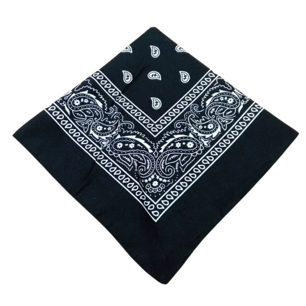 Svart western paisleymönstrad bandana - Bild 2