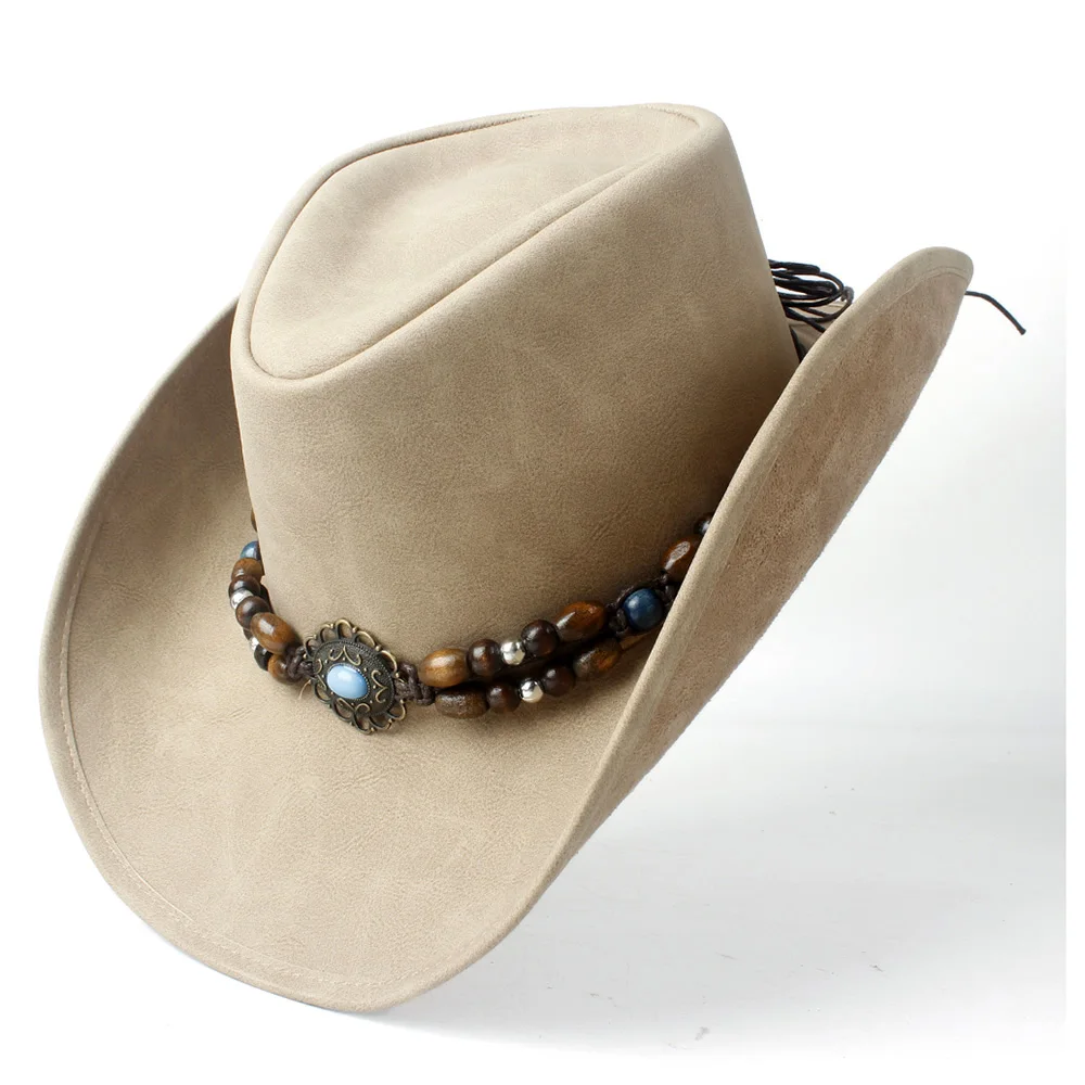 Turkos pärlat lädercowboyhatt - Bild 4