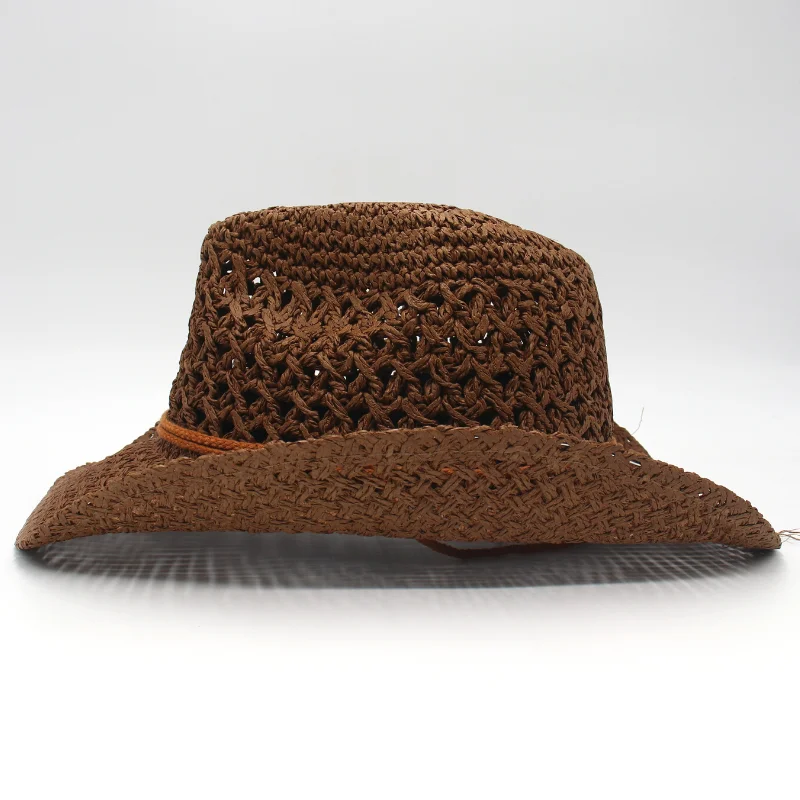 Vävd strå cowboyhatt med repband - Bild 9