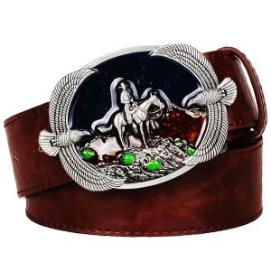 Vilda western cowboybälte med riddarespänne