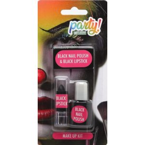 Nagellack + svart läppstift