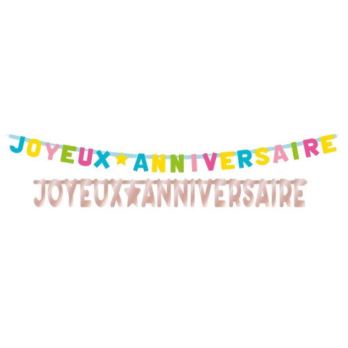Girland med texten “Joyeux anniversaire”